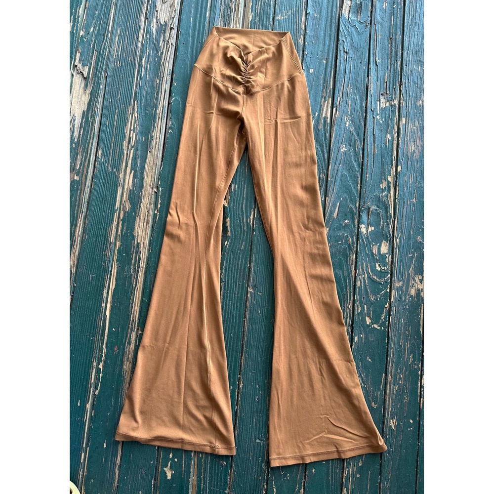 OFFLINE by Aerie Real Me Crossover Ruched Flare Leggings Brown Small